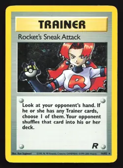 Pokemon Rocket's Sneak Attack 16/82 WotC Team Rocket Unlimited Holo Rare HP - Image 1