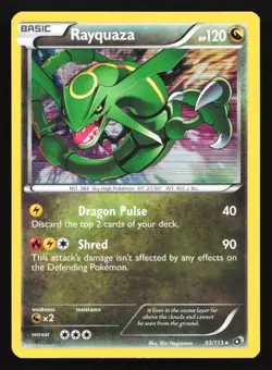 Pokemon Rayquaza 93/113 Legendary Treasures Holo Rare LP - Image 1