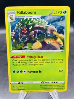Pokemon Rillaboom 014/202 Sword & Shield Cosmos Holo Rare Promo LP - Image 1