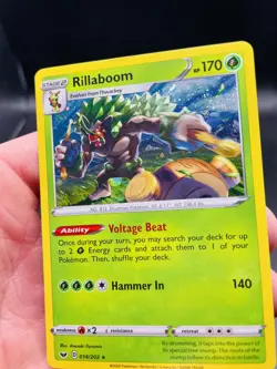 Pokemon Rillaboom 014/202 Sword & Shield Cosmos Holo Rare Promo LP - Image 2