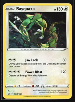 Pokemon Rayquaza SWSH029 Sword & Shield Cosmos Holo Black Star Promo NM - Image 1