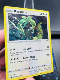 Pokemon Rayquaza SWSH029 Sword & Shield Cosmos Holo Black Star Promo NM - Image 3