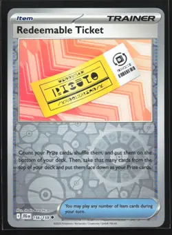 Pokemon Redeemable Ticket 156/159 Journey Together Reverse Holo Trainer NM - Image 1