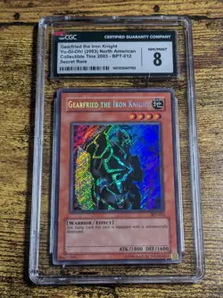 Yugioh Gearfried the Iron Knight BPT-012 CGC 8 NM/MINT Secret Rare 2003 - Image 1