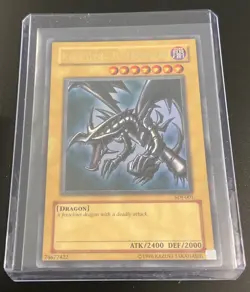 Yu-Gi-Oh! TCG Red-Eyes Black Dragon SDJ-001 Vintage Holo Rare Card 1996 LP - Image 1