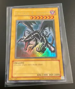 Yu-Gi-Oh! TCG Red-Eyes Black Dragon SDJ-001 Vintage Holo Rare Card 1996 LP - Image 2