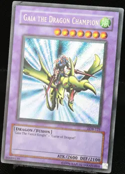 Yu-Gi-Oh! Gaia The Dragon Champion LOB-125 ULTRA RARE Gold Name MISPRINT PL - Image 3