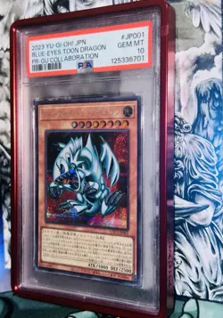 PSA 10 Gem Mint Blue-Eyes Toon Dragon GUC1-JP001 GU Collaboration 2023 POP 72🔥 - Image 3