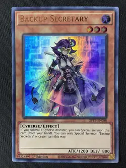 Yu-Gi-Oh TCG #GFTP-EN088 Backup Secretary 1st Edition Ultra Rare LP - Image 1