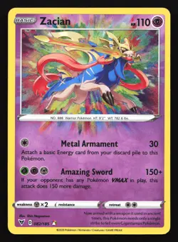Zacian 082/185 Vivid Voltage Amazing Rare Pokemon Card - Image 1