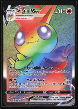 Victini VMAX 165/163 Battle Styles Rainbow Secret Rare Pokemon Card - Image 1