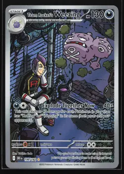 Team Rocket's Weezing 199/182 Destined Rivals Illustration Rare Pokemon Card - Image 1