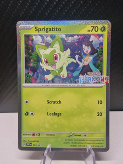 Pokemon Card Sprigatito SVP 191 Horizons Holo Promo Surging Sparks Near Mint - Image 1