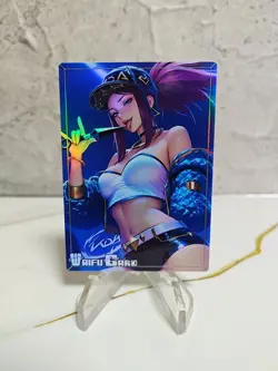 Akali Trading Card Waifu Goddess Story Anime Girl holo Karte Manga Full Art - Image 1
