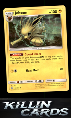 Jolteon 70/236 Pokemon Uncommon SM - Cosmic Eclipse Card NM - Image 1