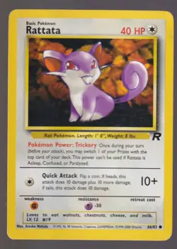 Rattata Common Team Rocket 66/82 WOTC Pokemon Trading Card TCG - Image 1