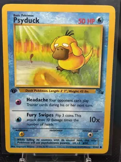 Pokemon TCG Psyduck Fossil, 1st Edition Common Card, Near Mint Condition - Image 1