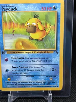 Pokemon TCG Psyduck Fossil, 1st Edition Common Card, Near Mint Condition - Image 3
