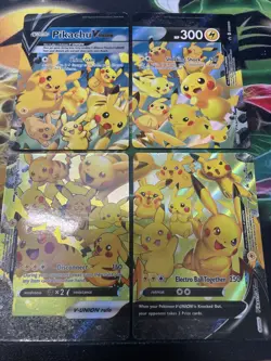 Pokemon Pikachu V-Union SWSH139/140/141/142 Holo Black Star Promo 4 Card Set LP - Image 1