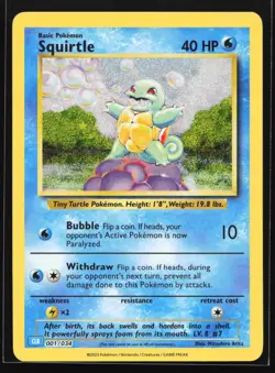 Pokemon Squirtle 001/034 CLB Trading Card Game Classic Blastoise Deck Holo NM - Image 1