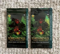 Lot 2 MTG Lord Of The Rings Collector Booster Sample Pack Sealed - Image 1