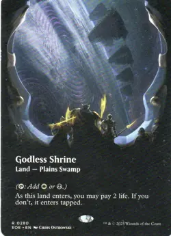 MTG: Edge of Eternities: Borderless Godless Shrine: Lightly Played Condition - Image 1