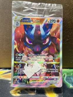 SEALED Pokemon Lucario VSTAR SWSH291 Crown Zenith ETB Holo Black Star Promo - Image 1