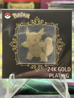 Wartortle 24k Gold Plated Pokemon Sticker Korean Striking Popping Candy - Image 1