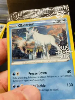 SEALED Pokemon Glastrier 051/196 Cosmos Holo Advent Calander Snowflake Stamped - Image 3