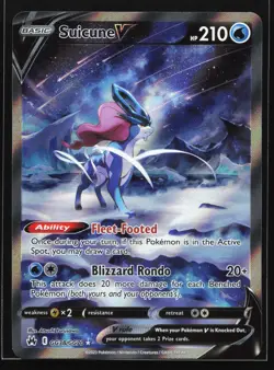 Suicune V GG38 Crown Zenith Galarian Gallery Ultra Rare Pokemon Card - Image 1