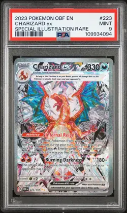 2023 POKEMON OBF EN-OBSIDIAN FLAMES SPECIAL ILLUSTRATION RARE CHARIZARD EX PSA 9 - Image 1