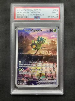 Pokemon TCG Teal Mask Ogerpon Black Star Promo SVP123 Scarlet & Violet *PSA 9* - Image 1