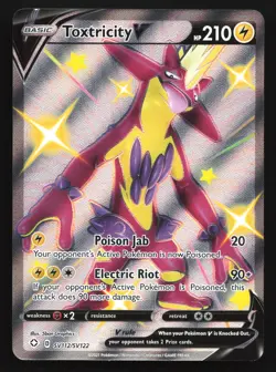 Pokemon Toxtricity V SV112 Shining Fates Shiny Vault Ultra Rare Holo LP - Image 1