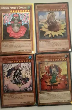 Yu-Gi-Oh! - Plant Princesses Tytannial, Chirubime, Talaya, Marina - Supers/Gold - Image 1