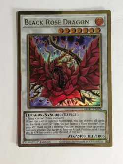 Yugioh TCG Premium Gold Rare Black Rose Dragon MGED-EN026 Near Mint - Image 1