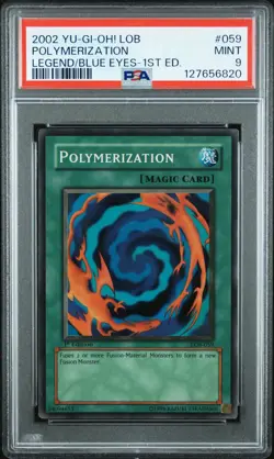 2002 Yu-Gi-Oh! Polymerization LOB 1st Edition Super Rare PSA 9 WAVY - Image 1