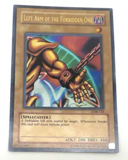 LP Left Arm of the Forbidden One LOB-123 Yu-Gi-Oh 2002 Unlimited VERY CLEAN - Image 1