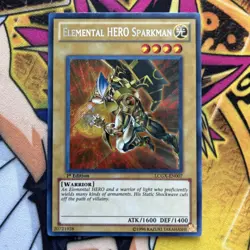 Elemental HERO Sparkman LCGX-EN007 Near Mint 1st Edition Secret Rare Yu-Gi-Oh - Image 1