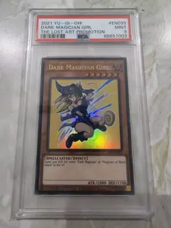 PSA 9 Mint - Dark Magician Girl LART-EN019 Lost Art Promotion Ultra Rare YuGiOh - Image 1