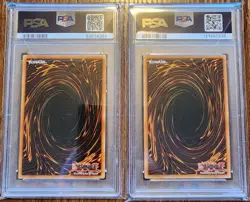 YU-GI-OH! - Dark Magician (PSA 9)/Dark Magician Dragon Knight (PSA 8) (Lot of 2) - Image 2