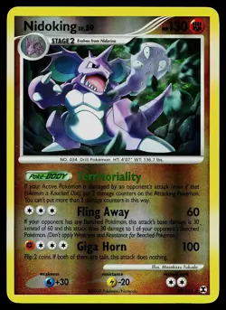 Pokemon Card - Nidoking Rising Rivals 29/111 Reverse Holo - Image 1