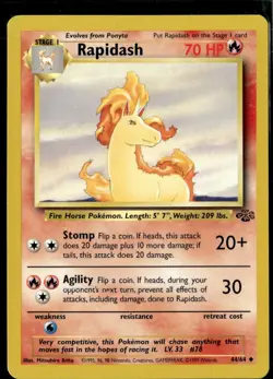 Pokemon Rapidash 44/64 Jungle Non Holo Uncommon 2 Card Lot LP - Image 1