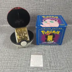 Burger King 1999 Pokemon 23k Gold Plated Trading Card Jigglypuff Blue Box - Image 1