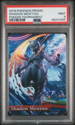 PSA 9 MINT SHADOW MEWTWO AMIIBO BONUS CARD POKKEN TOURNAMENT POKEMON - Image 1