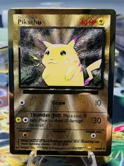 Pokemon Pikachu 58/102 Celebrations Ultra Premium Collection Gold Metal Card - Image 1
