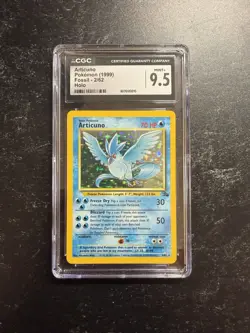 CGC 9.5 Articuno Fossil Set Holo Rare Pokemon Card 2/62 Mint 1999 - Image 1