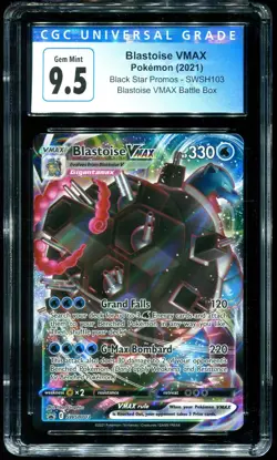 CGC 9.5 Blastoise VMAX Full Art Battle Box Promo 2021 Pokemon Card #103 - Image 1