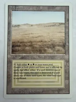 MTG: Savannah Revised Edition Regular Card Dual Land-LP - Image 1