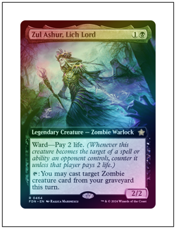 1x Zul Ashur, Lich Lord, Extended Art Foil, Magic MTG NM - Image 1