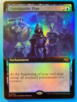 MTG 1x FOIL EXTENDED ART Unstoppable Plan 382 Aetherdrift Magic Gathering x1 NM - Image 1